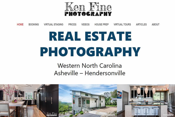 Image of Ken Fine Photography website.